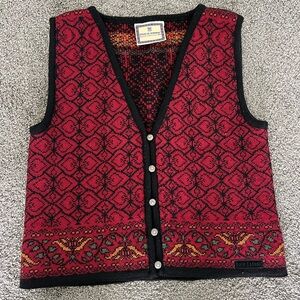Vintage Dale of Norway burgundy red 100% wool vest women’s size S NWOT